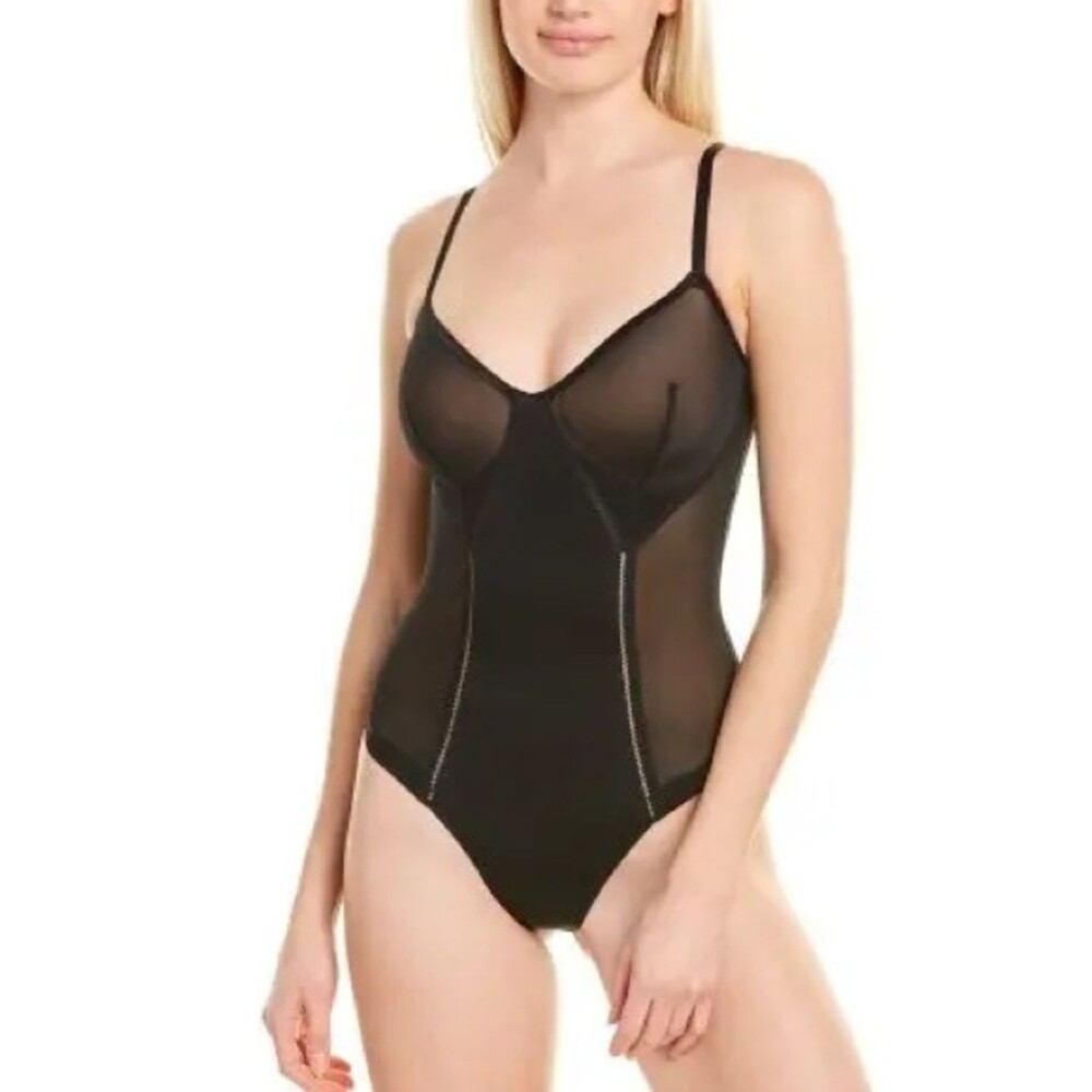 SPANX Haute Contour Nouveau Thong Shaping Bodysuit Black Shapewear Sz Large NWT